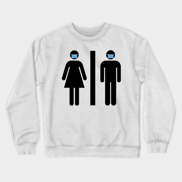 Washroom Sign Symbol Face Mask Crewneck Sweatshirt by Nalidsa